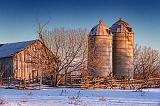 Two Silos At Sunrise_21486